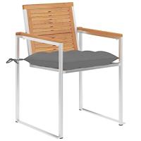 Tuinstoelen 6 st met kussens massief teakhout - thumbnail