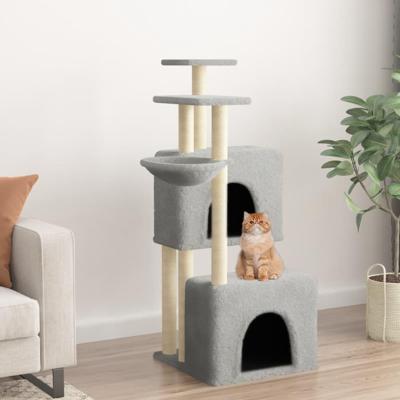 VidaXL Kattenmeubel met sisal krabpalen 122 cm lichtgrijs