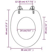 VidaXL Toiletbril met soft-close deksel dolfijn mdf - thumbnail
