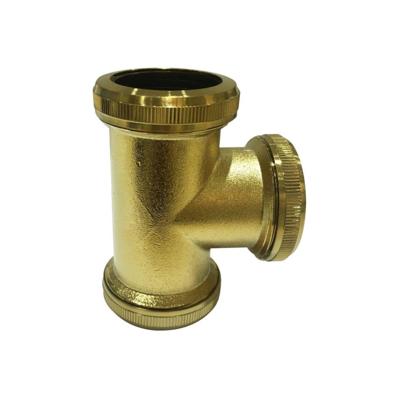 Wiesbaden Koppel T Stuk 32 mm tbv Vloerbuis Geborsteld Messing Goud
