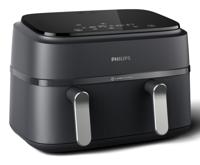 Philips 3000 series NA351/00 friteuse Dubbel 9 l Vrijstaand 2750 W Heteluchtfriteuse Zwart, Zilver - thumbnail