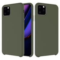 Effen kleur Liquid silicone schokbestendig Case voor iPhone 11 Pro Max (Army Green) - thumbnail