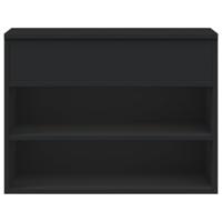 VidaXL Schoenenbank 60x30x45 cm bewerkt hout zwart - thumbnail