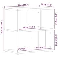 Nachtkastje 2 pcs Zwart eiken 50 x 30 x 51,5 cm Bewerkt hout - thumbnail