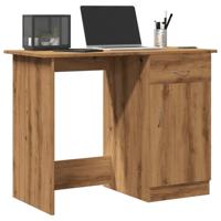 Bureau 100x50x76 cm bewerkt hout artisanaal eikenkleur - thumbnail