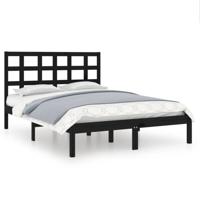 Bedframe massief hout zwart 140x190 cm - thumbnail