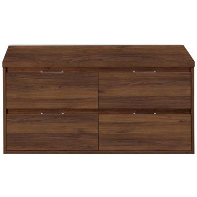 Porto Badmeubelset 120 cm - 4 Laden Walnoot - Wastafelbovenblad Walnoot