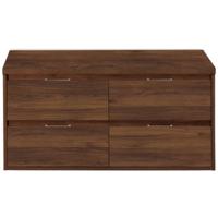 Porto Badmeubelset 120 cm - 4 Laden Walnoot - Wastafelbovenblad Walnoot - thumbnail