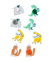 HEMA Honeycomb stickers feestbeesten - 8 stuks - thumbnail