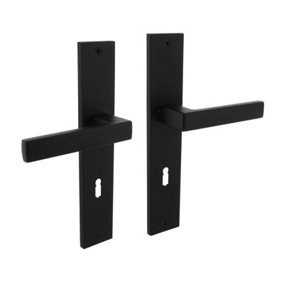 Deurkruk Hera op langschild 245x45mm sleutelgat 72mm mat zwart Deurkruk Hera op langschild 245x45mm sleutelgat 72mm mat zwart