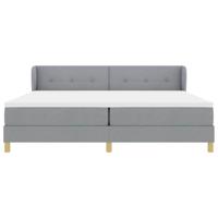 Boxspringbed met matras stof lichtgrijs 200x200 cm - thumbnail