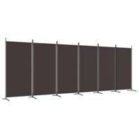 Kamerscherm met 6 panelen 520x180 cm stof bruin - thumbnail