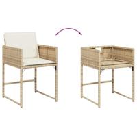 11-delige Tuinset met kussens poly rattan beige - thumbnail