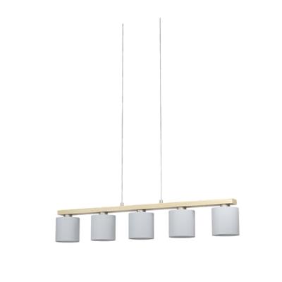 Eglo Eetkamer hanglampCastralvo houtbruin met witte kappen - 901291 - thumbnail