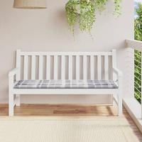 VidaXL Tuinbankkussen 150x50x3 cm oxford stof ruitpatroon grijs - thumbnail