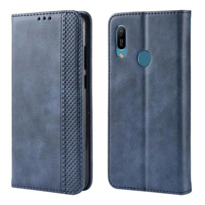 Magnetische Buckle retro Crazy Horse textuur horizontale Flip lederen case voor Huawei Y6 (2019) met houder & kaartsleuven & fotolijstjes (blauw) Magnetische Buckle retro Crazy Horse textuur horizontale Flip lederen case voor Huawei Y6 (2019) met houder & kaartsleuven & fotolijstjes (blauw)
