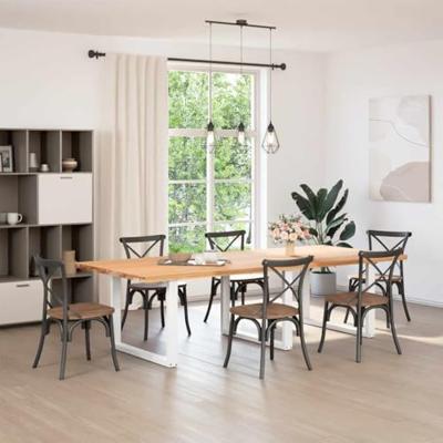 Eettafelpoten 2 st U-vormig 100x(72-73) cm staal wit