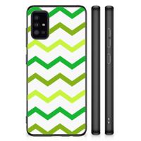 Samsung Galaxy A51 Bumper Case Zigzag Groen - thumbnail