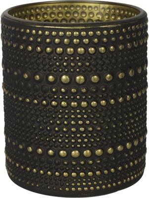 Theelichth rond Nelle M zwart/goud