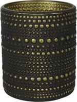 Theelichth rond Nelle M zwart/goud - thumbnail