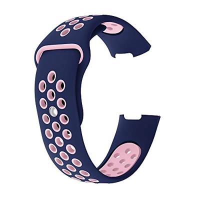Fitbit Charge 3 & 4 siliconen DOT bandje - Roze / Blauw - Maat: Large - thumbnail