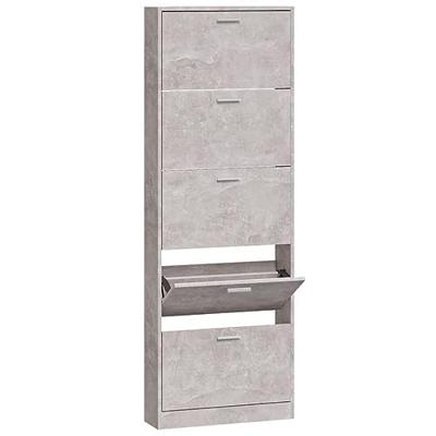 VidaXL Schoenenkast 59x17x169 cm bewerkt hout betongrijs VidaXL Schoenenkast 59x17x169 cm bewerkt hout betongrijs