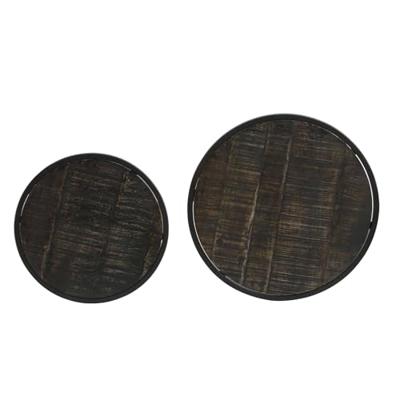 Light & Living Bijzettafel 'Doba' Set van 2 stuks, hout antiek-mat zwart Light & Living Bijzettafel 'Doba' Set van 2 stuks, hout antiek-mat zwart