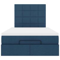 Ottoman bed met matras 140x190cm stof blauw - thumbnail