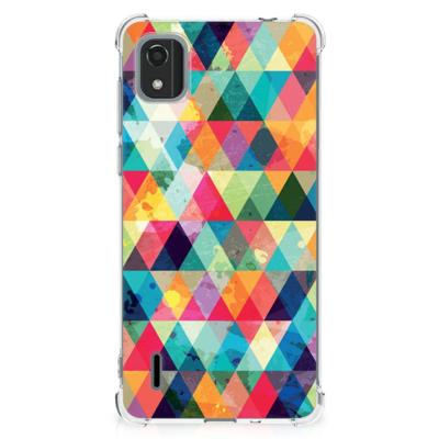 Nokia C2 2nd Edition Doorzichtige Silicone Hoesje Geruit Nokia C2 2nd Edition Doorzichtige Silicone Hoesje Geruit