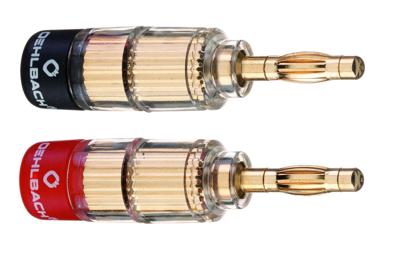 Oehlbach 3020 Luidsprekerconnector Stekker, recht Goud, Rood, Zwart 4 stuk(s)
