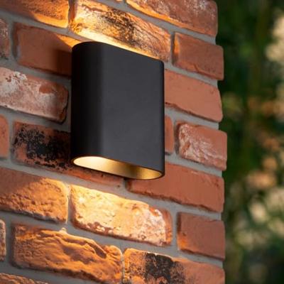 Lucide ATILA - Wandlamp Binnen/Buiten - LED Dimb. - 2x5W 2700K - IP54 - Zwart