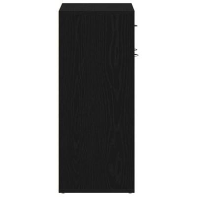 Schoenenrek met lade Zwart Eiken 60 x 35 x 84 cm Bewerkt hout