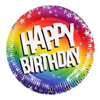 Boland Papieren borden happy birthday 23cm, 10st. - thumbnail