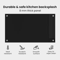 VidaXL Keuken achterwand zwart 70 x 40 cm gehard glas - thumbnail