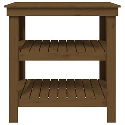VidaXL Werkbank 78,5x50x80 cm massief grenenhout honingbruin