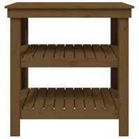VidaXL Werkbank 78,5x50x80 cm massief grenenhout honingbruin - thumbnail
