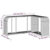 Opbergschappen 2 st poly rattan bruin - thumbnail