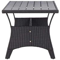 Tuintafel 120x70x66 cm poly rattan zwart - thumbnail