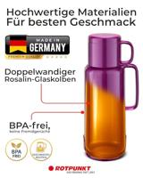 ROTPUNKT Glazen thermoskan, inhoud 0,750 l, glanzend druif (bisschopspaars) - thumbnail