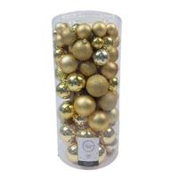 Decoris kerstbalmix kunststof 100st lichtgoud - thumbnail