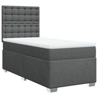 Boxspring met matras stof donkergrijs 90x200 cm - thumbnail
