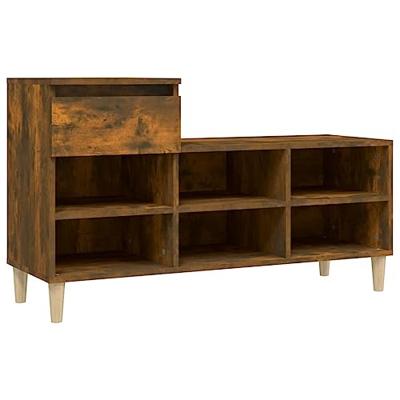 VidaXL Schoenenkast 102x36x60 cm bewerkt hout gerookt eikenkleurig VidaXL Schoenenkast 102x36x60 cm bewerkt hout gerookt eikenkleurig