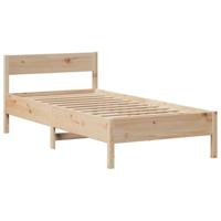 Bed met boekenkast zonder matras massief grenenhout 90x190 cm - thumbnail