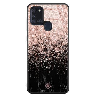 Samsung Galaxy A21s glazen hardcase - Marmer twist