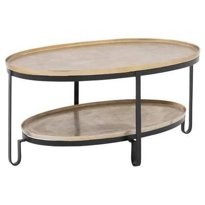 PTMD Ovale Salontafel 'Kae', 96,5 x 58,5cm, kleur Goud PTMD Ovale Salontafel 'Kae', 96,5 x 58,5cm, kleur Goud