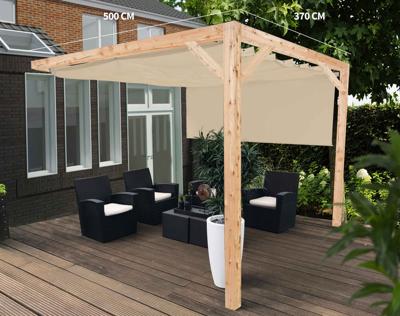 Complete Nesling pergola Wall 2 gebroken wit - 370 x 500 cm