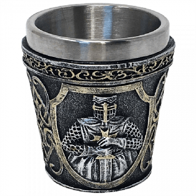 Shotglas met Ridder en Zwaard Handgeschilderd (6,5 cm)