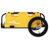 VidaXL Fietstrailer oxford stof en ijzer geel - thumbnail
