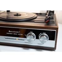 Soundmaster PL186H Retro Vintage Nostalgische platenspeler met ingebouwde luidsprekers en radio hoofdtelefoonaansluiting 3 snelheden 33/45/78 RPM stereoluidsprekers - thumbnail