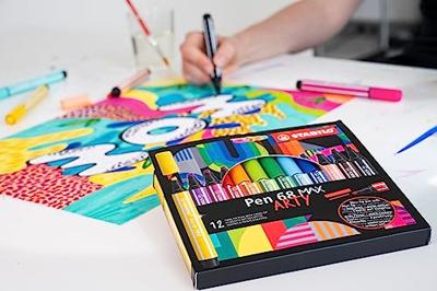 STABILO pen 68 max arty viltstift met dikke beitelpuntetui 20 kleuren